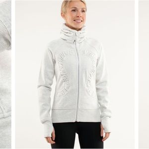 LULULEMON Cuddle Up Scuba jacket white glitter